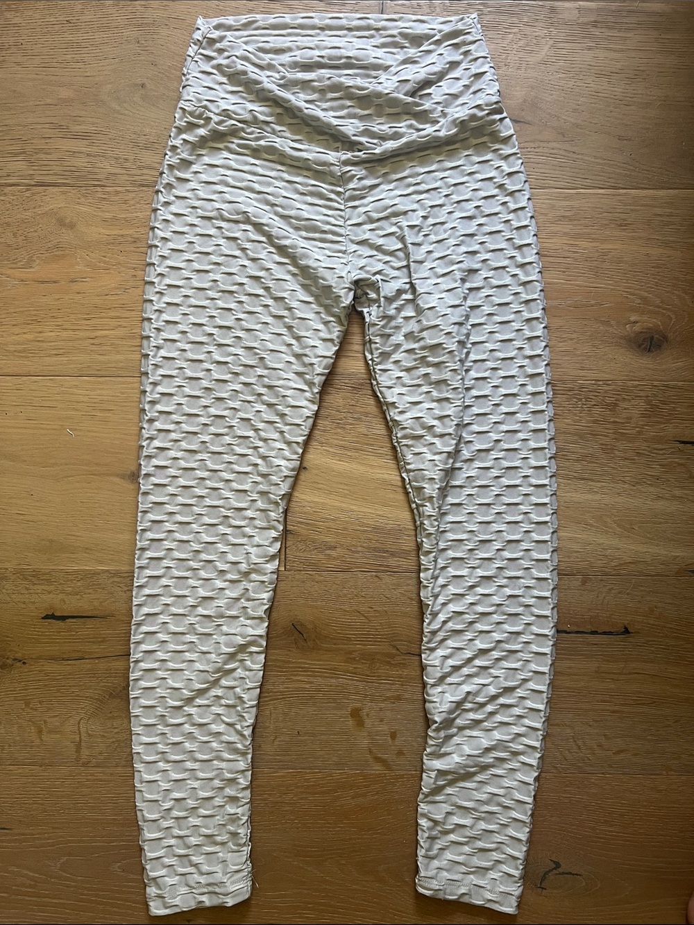 Textured High-Waist Leggings in Gray